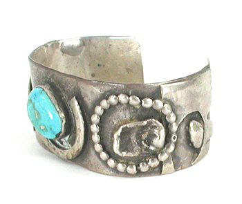 Mexican sterling silver and turquoise bracelet size 6 1/4 inch