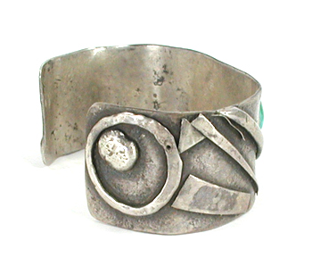 Mexican sterling silver and turquoise bracelet size 6 1/4 inch