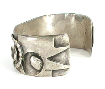 Mexican sterling silver and turquoise bracelet size 6 1/4 inch