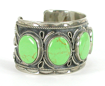 XB58 Mexican sterling silver and turquoise cuff bracelet size 7 inch