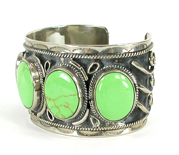 XB58 Mexican sterling silver and turquoise cuff bracelet size 7 inch
