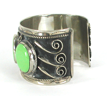 XB58 Mexican sterling silver and turquoise cuff bracelet size 7 inch