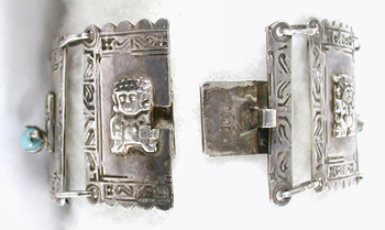 Vintage Mexican sterling silver panel bracelet 6 1/4 inch