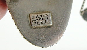Vintage Mexican sterling silver black onyx mask pin