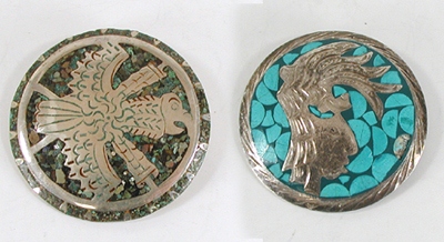 Two Mexican Pin Pendants