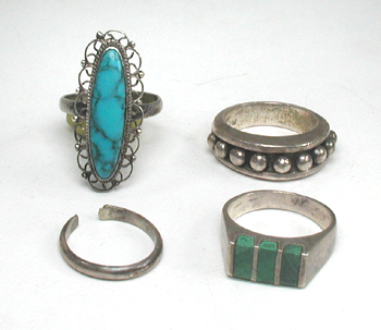 Vintage green onyx Mexican rings