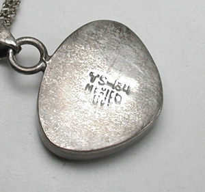 Mexican sterling silver and black onyx pendant and earrings set