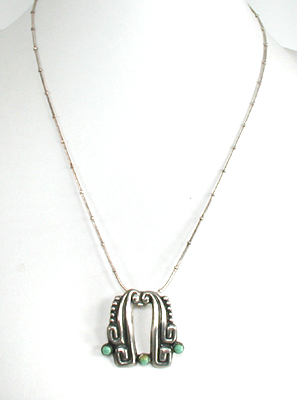 Mexican sterling silver and  turquoise necklace and bracelet set