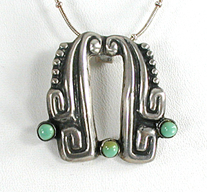 Mexican sterling silver and  turquoise necklace and bracelet set