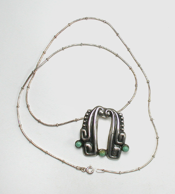 Mexican sterling silver and  turquoise necklace and bracelet set