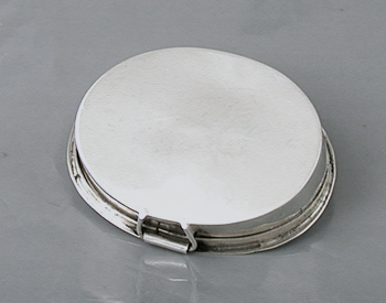 Authentic Native American Sterling Silver Stamped Oval Pill Box by Navajo silversmith Jeffrey Castillo