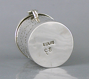 Authentic Native American Sterling Silver Stamped Tube Pill Box by Navajo silversmith Cecil Sanders