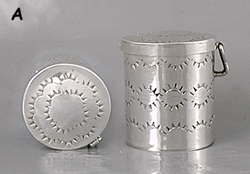 Authentic Native American Sterling Silver Stamped Tube Pill Box by Navajo silversmith Cecil Sanders
