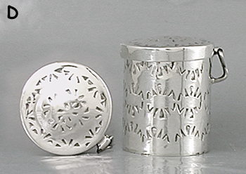 Authentic Native American Sterling Silver Stamped Tube Pill Box by Navajo silversmith Cecil Sanders