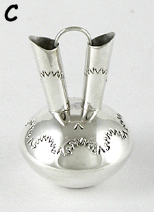 Authentic Native American Handmade Sterling Silver Miniature Wedding Vase by Navajo artisan Wesley Whitman