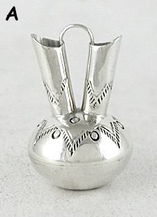 Authentic Native American Handmade Sterling Silver Miniature Wedding Vase by Navajo artisan Wesley Whitman