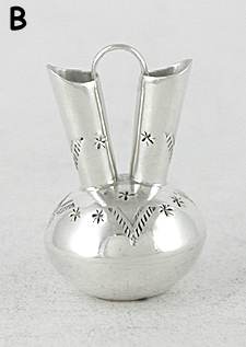 Authentic Native American Handmade Sterling Silver Miniature Wedding Vase by Navajo artisan Wesley Whitman