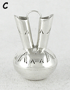 Authentic Native American Handmade Sterling Silver Miniature Wedding Vase by Navajo artisan Wesley Whitman