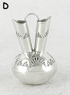 Authentic Native American Handmade Sterling Silver Miniature Wedding Vase by Navajo artisan Wesley Whitman