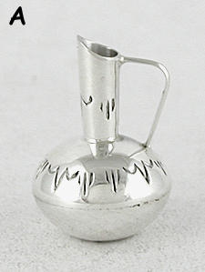Authentic Native American Handmade Sterling Silver Miniature pitcher by Navajo artisan Wesley Whitman