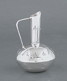 Authentic Native American Handmade Sterling Silver Miniature pitcher by Navajo artisan Wesley Whitman