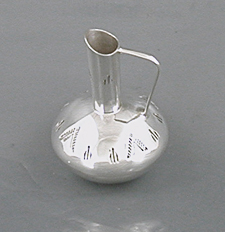 Authentic Native American Handmade Sterling Silver Miniature pitcher by Navajo artisan Wesley Whitman