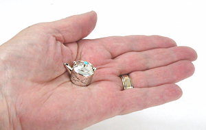 Authentic Native American Handmade Sterling Silver and Turquioise Miniature ketrtle by Navajo artisan Wesley K. Whitman