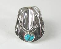Hand made Native American Indian Jewelry; Navajo Sterling Silver Western Hat Tie Tack