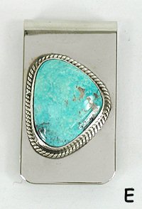 Authentic Native American Turquoise Money Clip by Navajo Cecil Atencio