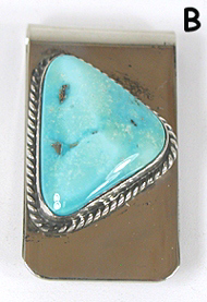 Authentic Native American Turquoise Money Clip by Navajo 