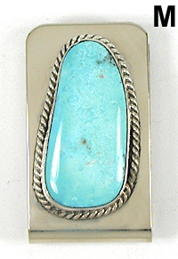 Authentic Native American Turquoise Money Clip by Navajo 