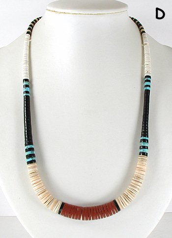 Graduated Mixed Stone heishi necklace 25 inch