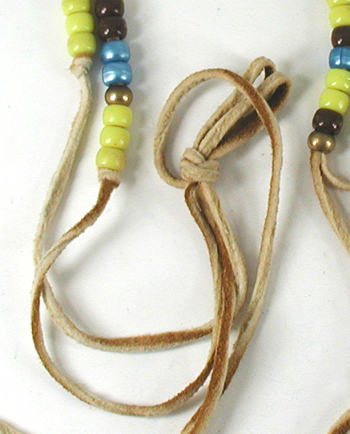 Authentic Native American crow bead and hand-painted shield necklace by Lakota artisan Travis Harden