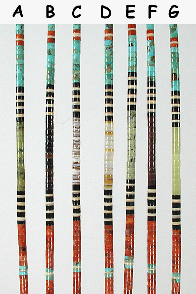 authentic Native American 18 1/2 inch multi stone Heishi  Necklace by Santo Domingo artisan Torevia Crespin