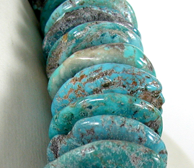 Authentic Native American Heishi 21 inch graduated  turquoise Heishi  Necklace by Taos artisan Fred Archuleta