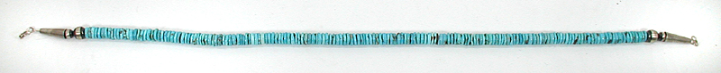 Authentic Native American Heishi 20 inch turquoise Heishi Necklace by Taos artisan Fred Archuleta