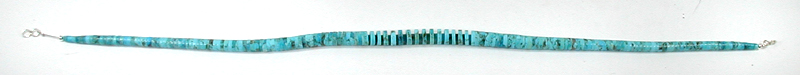 Authentic Native American Heishi 21 inch turquoise Heishi Necklace by Santo Domingo artisan Lupe Lovato