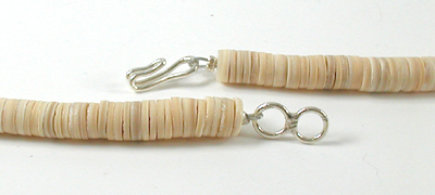 Authentic Native American jewelry 26 inch graduated melon shell Heishi Necklace by Santo Domingo artisan Torevia Crespin