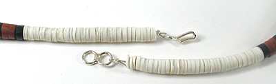 Authentic Native American jewelry 26 inch graduated melon shell Heishi Necklace by Santo Domingo artisan Torevia Crespin