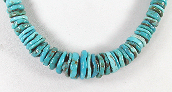 Authentic Native American Heishi 21 inch turquoise Heishi Necklace by Navajo artisan Tammy Nolcott
