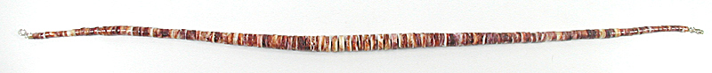 Authentic Native American Heishi 17 inch Orange Spiny Oyster Heishi Necklace by Santo Domingo artisan Ramon Calavaza