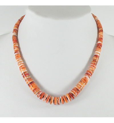 Ramon Calavaza Orange Spiny Oyster Heishi Necklace NH1072