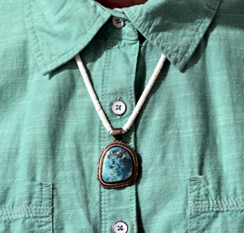 Authentic Native American Heishi 23 inch Puka Shell Heishi Necklace by Navajo artisan Doreen Jake