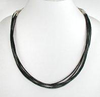 Authentic Native American Heishi adjustable Acoma jet heishi Necklace by Santo Domingo artisan Billy Archuleta