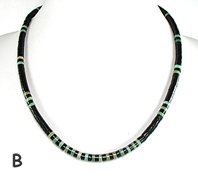 Authentic Native American Heishi 19 inch jet heishi Necklace by Santo Domingo artisan Delbert Crespin