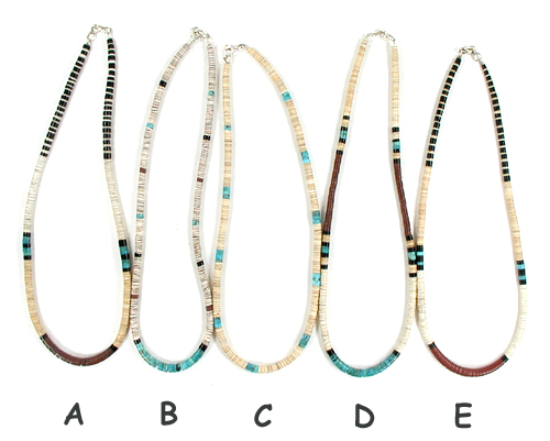 Authentic Native American Heishi 19 inch heishi Necklace by Santo Domingo artisan Torevia Crespin