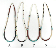 Authentic Native American jewelry 19 inch Heishi Necklace by Santo Domingo artisan Torevia Crespin