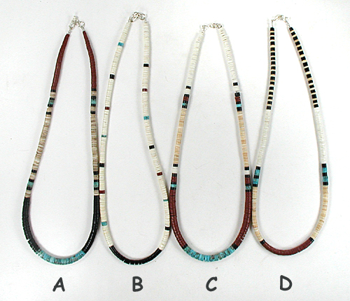 Authentic Native American Heishi 19 inch heishi Necklace by Santo Domingo artisan Torevia Crespin