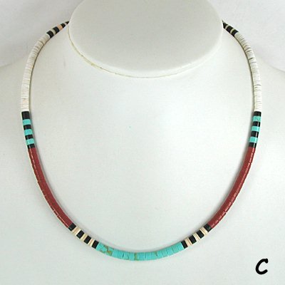 Mixed Stone heishi necklace 19 inch