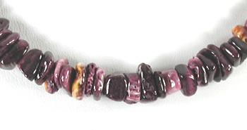Authentic Native American Heishi 17 inch Purple Spiny Oyster Nugget Choker Necklace by Navajo artisan Tammy Nolcott